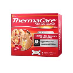Thermacare Patch Auto-Chauffant Zones Ciblées - Boîte de 3 Patchs - Soulagement ciblé des douleurs musculaires