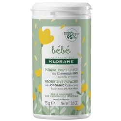 Klorane Bébé Poudre Protectrice au Calendula Bio Pour la Peau de Bébé - 75g