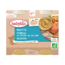 Babybio Petit Pot Risotto Poireau Saumon 8 mois - 2 x 200g