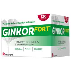 Recordati Ginkor Fort Jambes Lourdes et Crise Hémorroïdaire - 120 Gélules