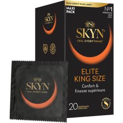 Skyn Elite Préservatifs Sans Latex - King Size - Confort et Finesse Supérieure - 20 préservatifs