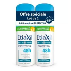 Etiaxil Anti-Transpirant Protection 48H Peaux Sensibles - Aérosol Compressé - Lot de 2 x 100 ml