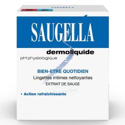 Saugella Dermoliquide Lingettes Intimes 10 Lingettes - Hygiène féminine, fraîcheur toute la journée