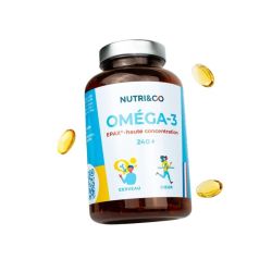 Nutri&Co Oméga-3 Cerveau et Cœur 240 capsules - Huile de poisson ultra-concentrée EPA/DHA
