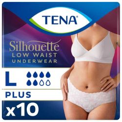 Tena Silhouette Plus Blanc - Taille Basse - Taille L - 10 protections