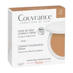 Avène Couvrance Fond de Teint Compact SPF30 - Teinte : 1.3 Miel - Corrige et Unifie le Teint - 8,5 g