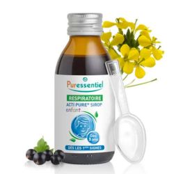 Puressentiel Respiratoire Acti Pure - Sirop Enfant - Facilite la Respiration, Apaise les Maux de Gorge et Soutient le Système Immunitaire - 125ml