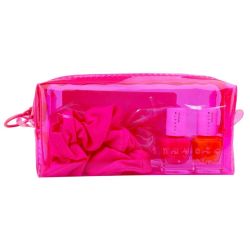 Inuwet Trousse Néon Rose Vernis à Ongles Bubble gum & Mangue + Un Chouchou pour Cheveux