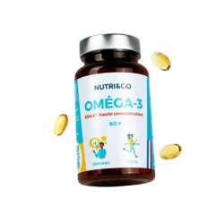 Nutri&Co Oméga-3 Cerveau et Cœur 60 capsules - Huile de poisson ultra-concentrée EPA/DHA