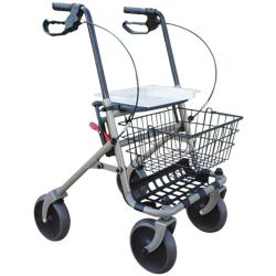 Euromedis Rollator 4 Roues avec Panier et Tablette Taupe – Aide à la marche