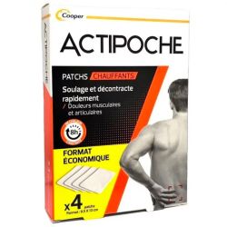 Actipoche Chaud Patchs Chauffants - 4 patchs - Soulagement des douleurs musculaires et articulaires