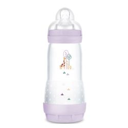 Mam Easy Start Biberon Anti Colique - Débit Rapide - Âge 4 mois et + - 320ml - Couleur : Lilas