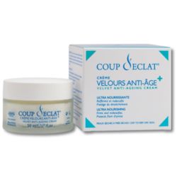 Coup d'Éclat Crème Velours Anti-Âge+ 50ml – Soin global peaux matures et sèches Asepta