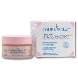 Coup d'Éclat Crème Fine Hydra-Protect 24H 50 ml – Crème hydratante éclat peaux normales à mixtes