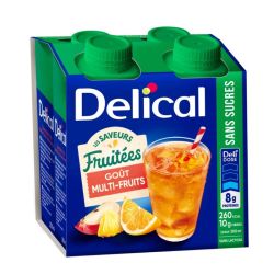 Delical Les Saveurs Fruitées Boisson Nutritionnelle Prête à Boire Sans Sucres Multi-Fruits - 4 x 200ml