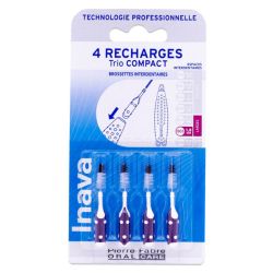 Inava Recharges Brossettes Interdentaires pour Trio Compact - 4 recharges - Taille 5 - 1,8mm