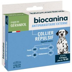 Biocanina Collier Répulsif Chiens de Plus de 15 kg - 1 collier - Protection insectifuge naturelle et continue