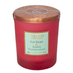 Collines de Provence Bougie Parfumée Lys Tigré Lotus 180 g – ambiance florale relaxante