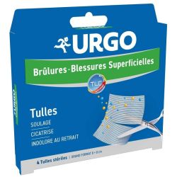 Urgo Tulles Brûlures & Blessures Superficielles - 8 × 8 cm - 4 unités