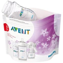 Avent Sachets de Stérilisation Lait - Pour Four à Micro-Ondes - 5 sachets