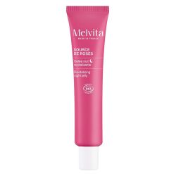 Melvita Source de Roses Gelée Nuit Revitalisante - Hydrate et Repulpe la Peau Pendant la nuit - 40ml