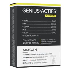 Aragan Genius Actifs - 28 comprimés effervescents - Mémoire et concentration
