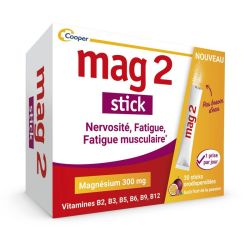 Mag2 Stick Complément Alimentaire 30 Sticks - Réduction de la fatigue et fonctionnement normal du système nerveux