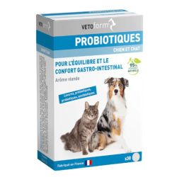 Vetoform Probiotiques Chien & Chat Confort & Équilibre Digestif - 30 Comprimés