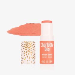 Charlotte Bio Blush Stick Corail - Pigmentation intense et effet bonne mine bio