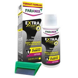 Paranix Extra Fort Lotion Anti Poux et Lentes - 200ml - + Peigne Métal Inclus - Élimination complète en 10 minutes