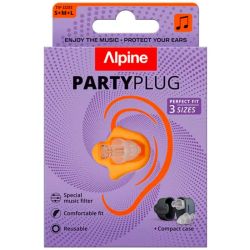 Alpine PartyPlug Pro Bouchons d’Oreilles pour Festivals & Concerts - 1 paire - Transparent