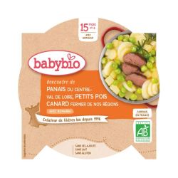 Babybio Assiette Panais Petits Pois Canard Romarin 15 mois - 260g