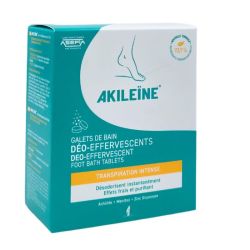 Akileïne Galets de Bain Déo-Effervescents 6 x 12g - Désodorise instantanément et purifie les pieds