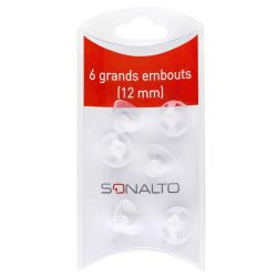 Sonalto Pack 6 Grands Embouts 12mm - 6 embouts - Confort et amplification pour votre aide auditive