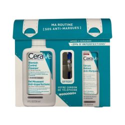 CeraVe Ma Routine SOS Anti-Marques Gel Moussant + Soin Concentré + Cordon OFFERT - Anti-Marques