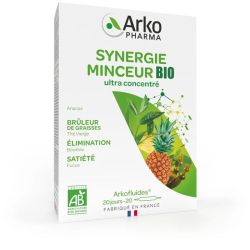 Arkopharma Arkofluides Synergie Minceur Bio - 20 Ampoules - Favorise l'Élimination de Graisses