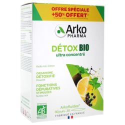 Arkofluides Détox Bio - 20 Ampoules + 10 Ampoules Offertes