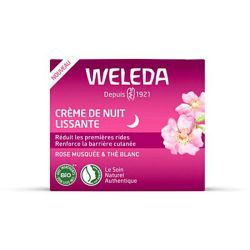 Weleda Crème de Nuit Lissante à la Rose Musquée - Nourrit et Réduit les Premières Rides - 40ml