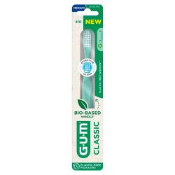 Gum Classic 410 Brosse à Dents Biosourcée - 1 pièce - Medium - Coloris Aléatoire