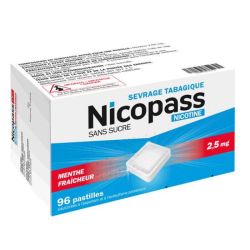 Nicopass 2,5mg menthe fraîcheur sans sucre pastilles