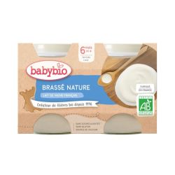 Babybio Brassé Lait de Vache Nature 6 mois - 2 x 130g