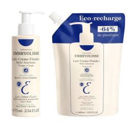 Embryolisse Lait-crème Fluide+ Multi-Zones 6 en 1 Visage & Corps  - 400ml + Éco-recharge 400ml