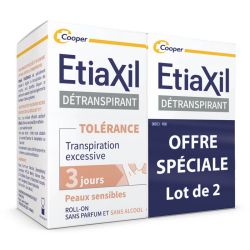 Etiaxil Roll-On Détranspirant Transpiration Excessive - Peaux Sensibles Confort+ - 2 x 50 ml