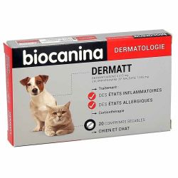 Biocanina Dermatt 20 comprimés - Traitement anti inflammatoire pour chien et chat