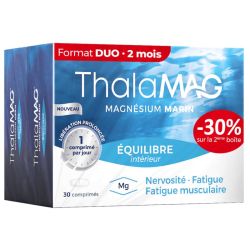 Thalamag Equilibre Intérieur Magnésium Marin - 2 x 30 comprimés - Réduit la fatigue, soutient le système nerveux et musculaire