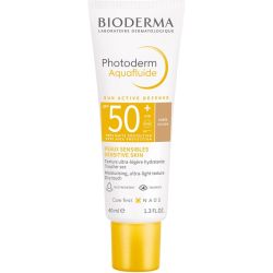 Bioderma Photoderm Aquafluide Sun Active Defense SPF50+ Dorée 40ml – Fluide teinté très haute protection