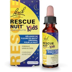 Rescue Bach Kids Nuit Compte-Gouttes 10ml – Sommeil et pensées sereines