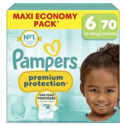 Pampers Premium Protection Taille 6 / 13-18kg - 70 Couches Maxi Pack - Confort supérieur, ultra-absorbant