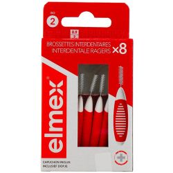 Elmex Brossettes interdentaires - Taille 2 - 0.9mm - Prévient les Caries - 8 unités