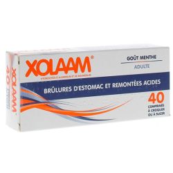 Sun Pharma Xolaam Comprimés à Croquer ou à Sucer - Brûlure d'Estomac - 40 comprimés